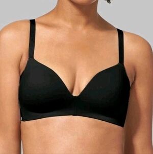 Tommy John Women's Comfort Smoothing Lightly Lined Wireless Bra Black Size 38D